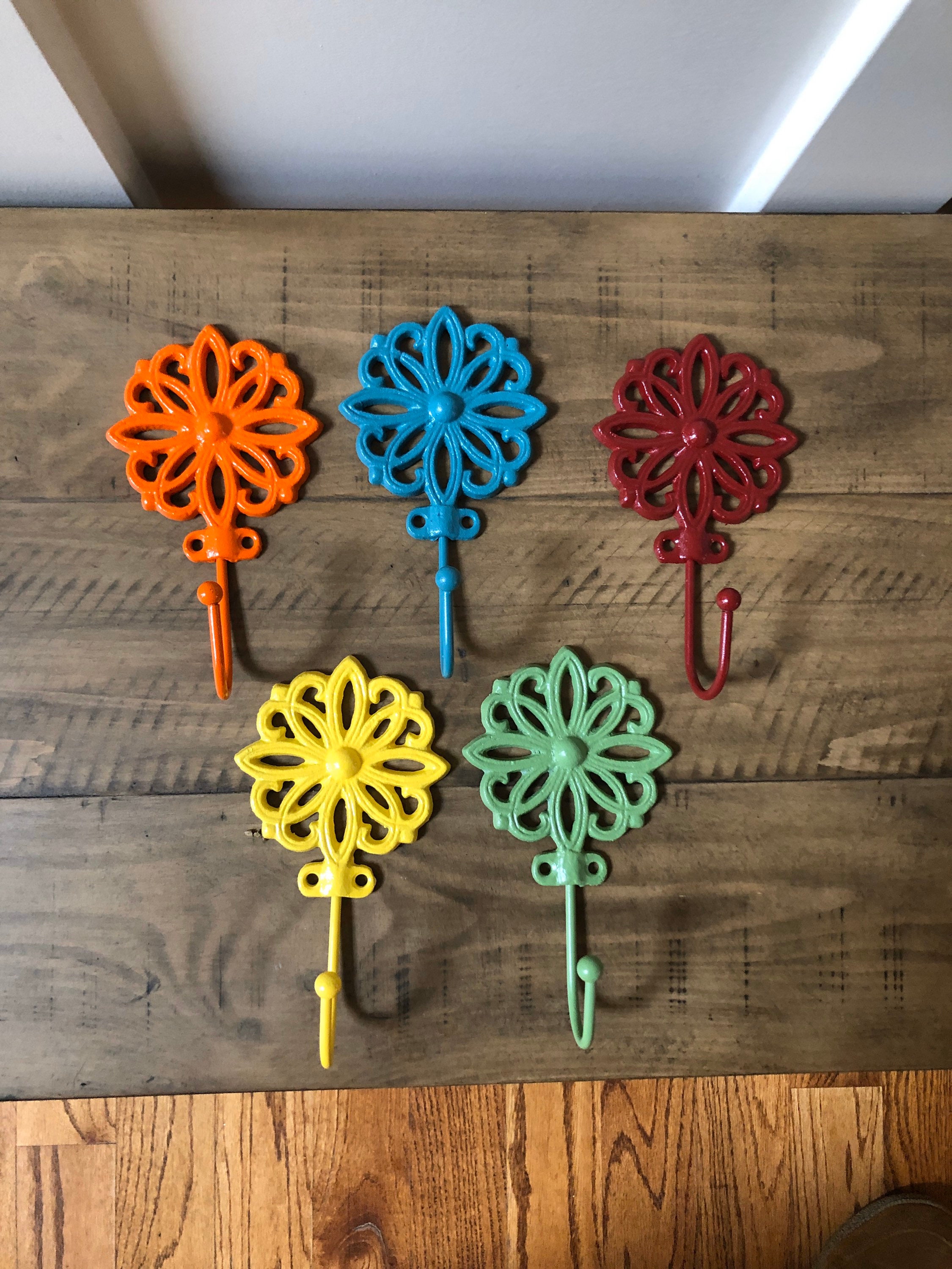 Sale/cast Iron Flower Wall Hook/towel Hook/shabby Chic Etsy