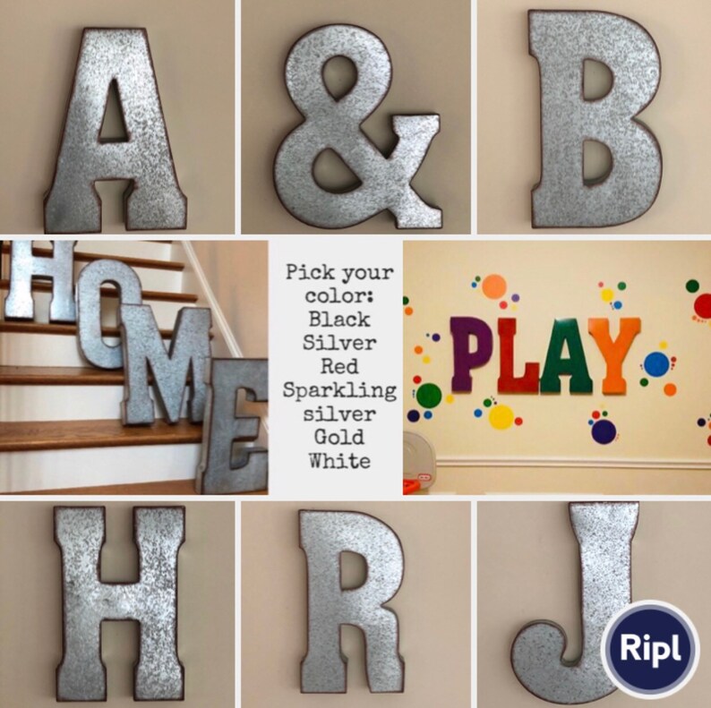 Sale/extra Large Metal Letters/galvanized Letters//playroom Etsy