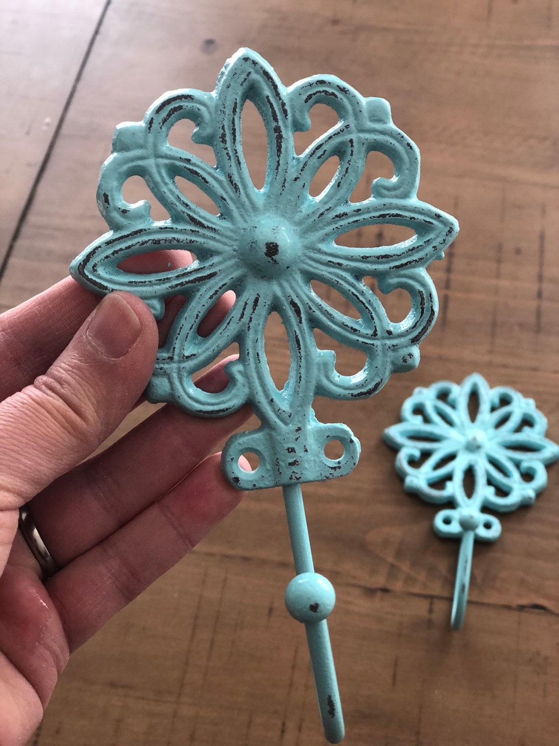 Sale/cast Iron Flower Wall Hook/towel Hook/shabby Chic Etsy