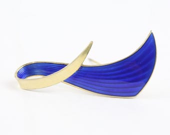 VTG Albert Scharning Brooch Pin,Sterling Silver Guilloche Enamel Made in Denmark
