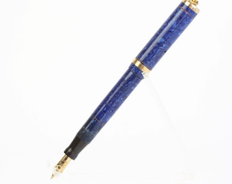 Restored Conklin Ring Top Fountain Pen in Lapis Blue