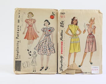Vintage Simplicity Teen Dress Patterns (1930s, 1947)