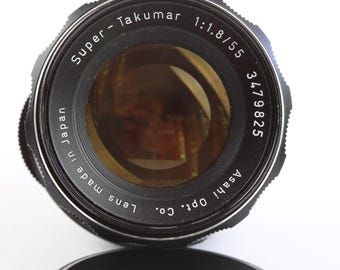 Asahi Optical Super-Takumar 55mm  f/1.8  M42 Screw Mount Lens