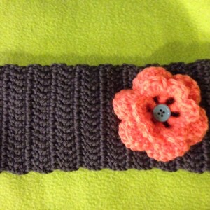 Crochet Ear Warmer Headband with Flower