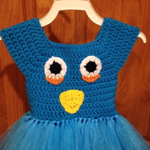 Crochet Blue Angry Bird Tutu Dress