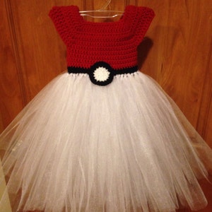 Crochet Top Pokeball Inspired Tutu Dress
