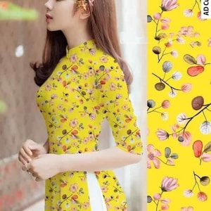 Size S to 3XL Vietnamese Ao dai set, Vietnamese Dress| 3D Printed Áo dài truyen thong /Ao Dai for Girls, Ao Dai for Women ,Ao dai Viet Nam