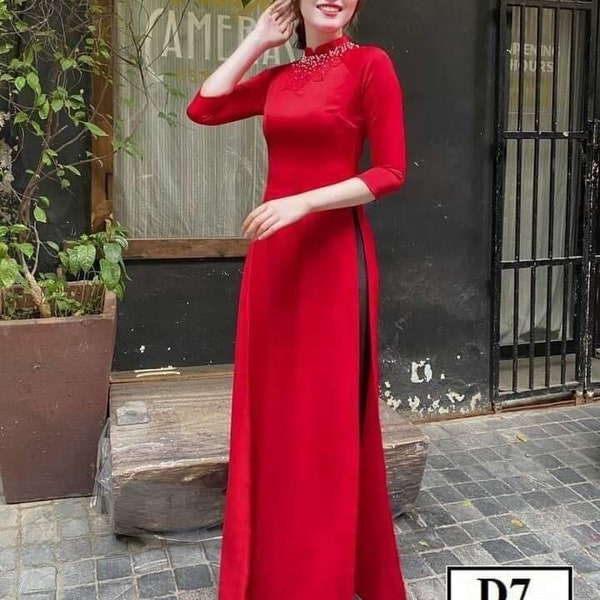 Size S to 3XL Ao dai set, Vietnamese Dress, Áo dài truyen thong /Ao Dai for Girls, Ao Dai for Women ,Ao dai Viet Nam