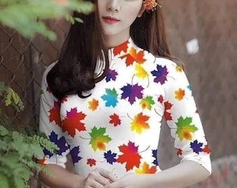 Taille S à 3XL Ensemble Ao dai Ensemble Cách Tân, Robe vietnamienne| String Áo dài truyen imprimé en 3D /Ao Dai pour les filles, Ao Dai pour les femmes, Ao dai Viet Nam