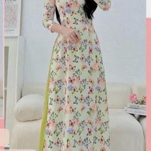 Size S to 3XL Vietnamese Ao dai set, Vietnamese Dress| 3D Printed Áo dài truyen thong /Ao Dai for Girls, Ao Dai for Women ,Ao dai Việt Nam.