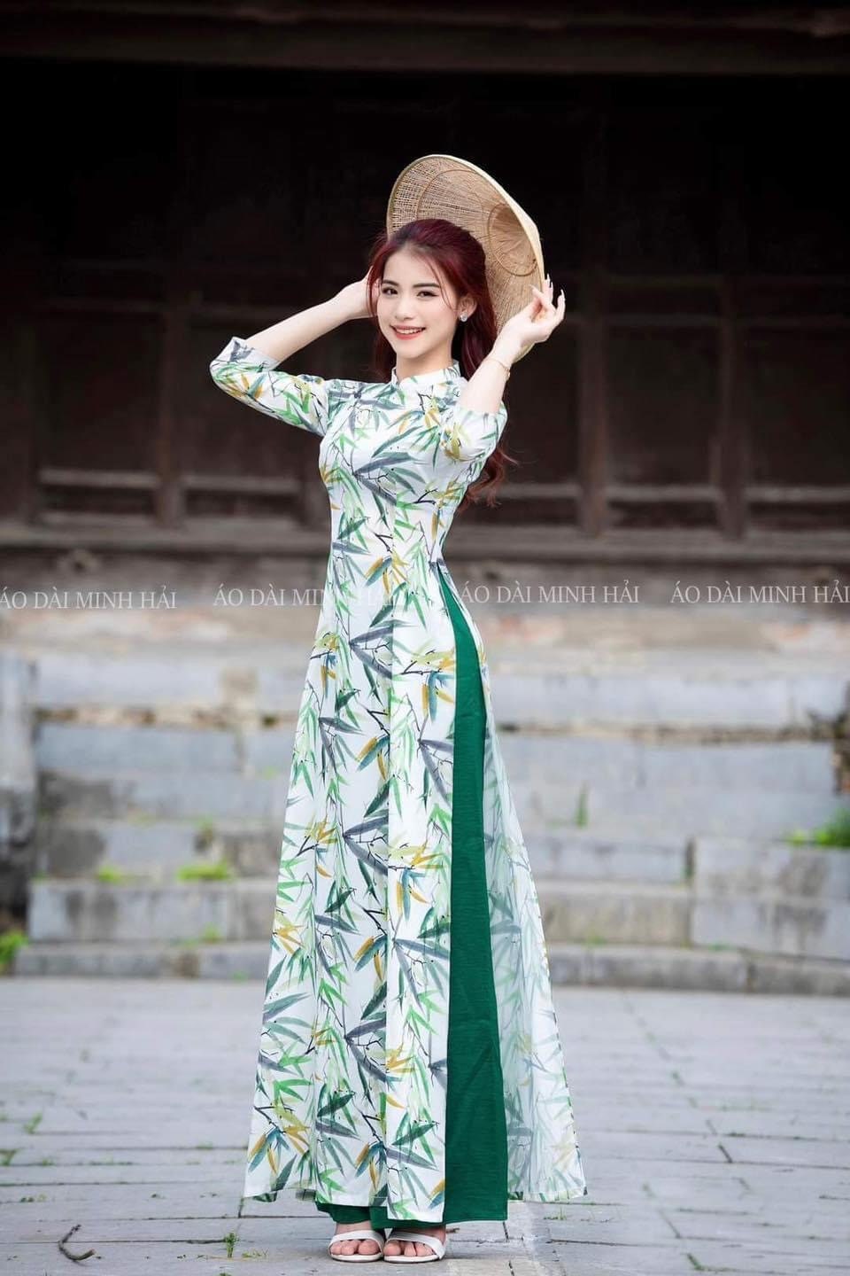 ベトナムアオザイ(Áo dài Việt Nam)/No389 Size S to 3X Vietnamese Dress Ao Dai Set,for Girls, Ao Dai