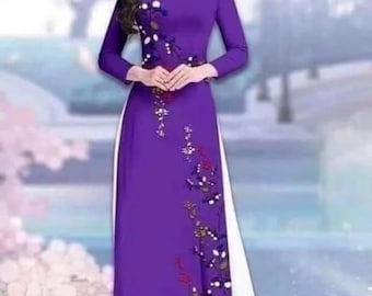 Size S to 3XL Vietnamese Ao dai set, Vietnamese Dress Áo dài truyen thong /Ao Dai for Girls, Ao Dai for Women ,Ao dai Viet Nam.