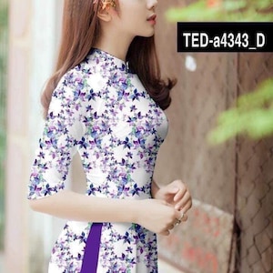 Size S to 3XL Vietnamese Ao dai set, Vietnamese Dress| 3D Printed Áo dài truyen thong /Ao Dai for Girls, Ao Dai for Women ,Ao dai Viet Nam
