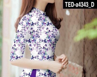 Size S to 3XL Vietnamese Ao dai set, Vietnamese Dress| 3D Printed Áo dài truyen thong /Ao Dai for Girls, Ao Dai for Women ,Ao dai Viet Nam