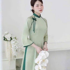 Size S to 3XL Vietnamese Ao dai set, Vietnamese Dress| Silk lua,Áo dài truyen thong /Ao Dai for Girls, Ao Dai for Women ,Ao dai Viet Nam