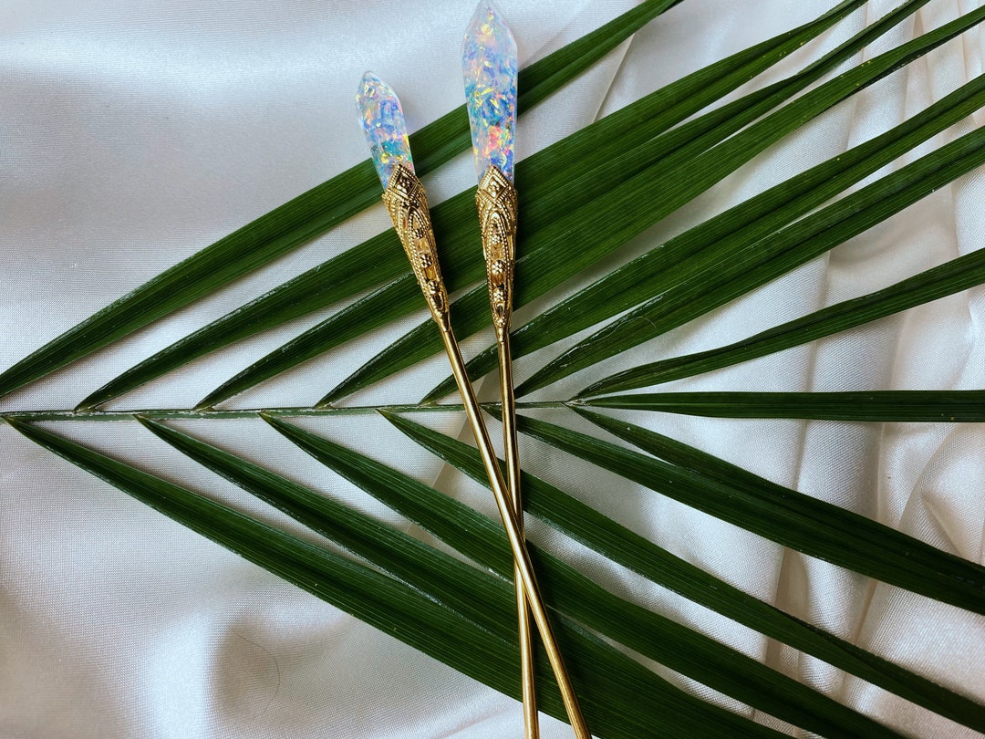 opalescent resin crystal hair stick | bookmark | debowler | Hair Accessories | Magic Wand | Fairy