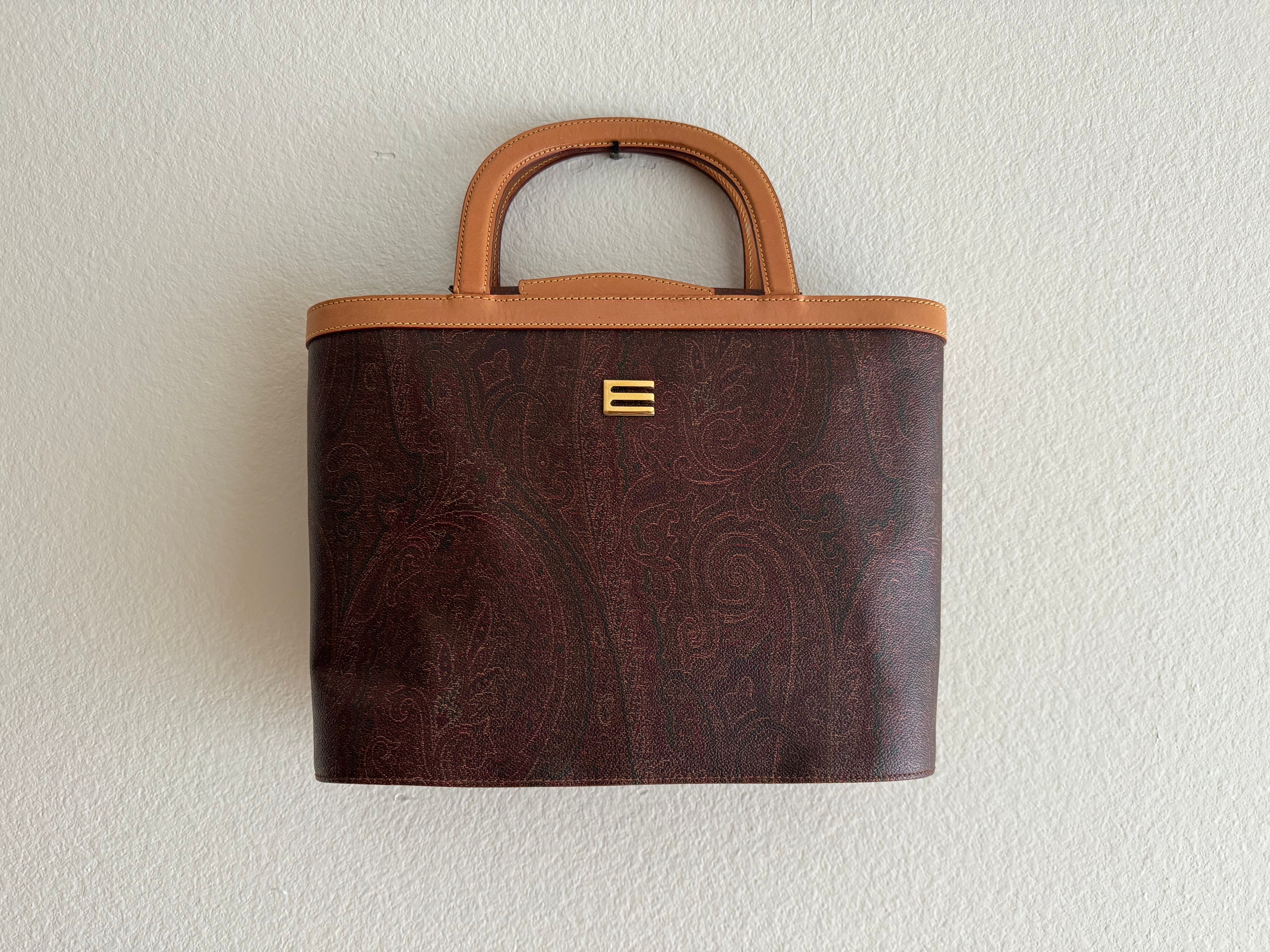 ETRO Vintage 2 Way Crossbody Shoulder Top Handle Handbag Paisley  