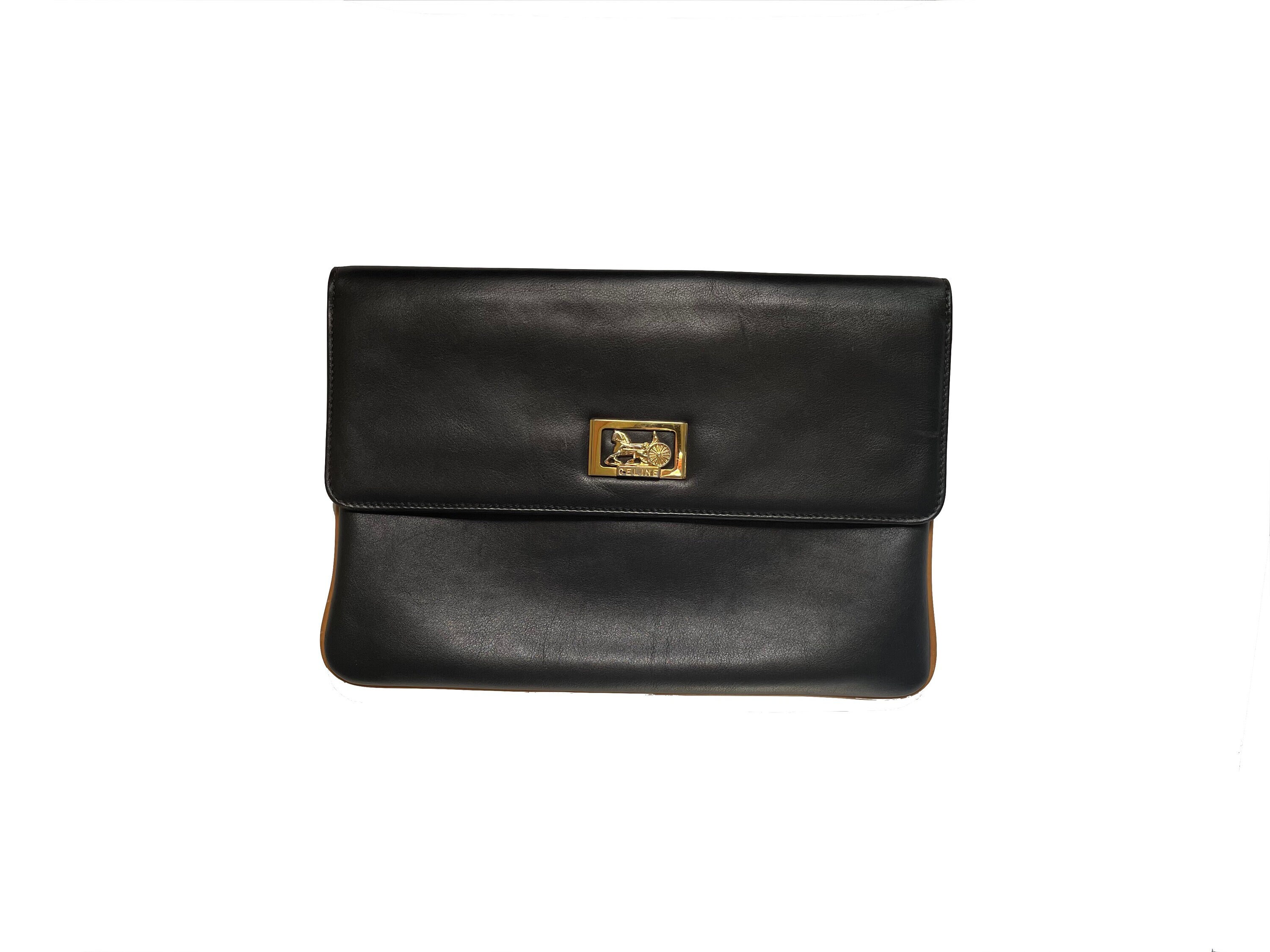 Celine Vintage Black Leather Bag - Etsy Canada