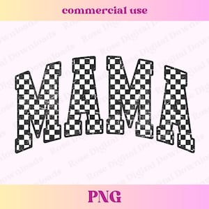 Checkered Mama PNG | Trendy Varsity Retro Mama png | Checkers Mom Shirt PNG | Mama Digital Download Sublimation Design File, Mama shirt png
