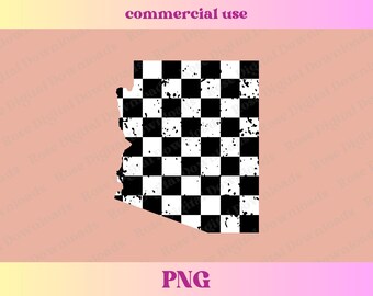 Checkered Arizona PNG | Trendy state shirt design | Distressed Retro Vintage Tshirt Sublimation | Home town gift | Trending checkerboard AZ