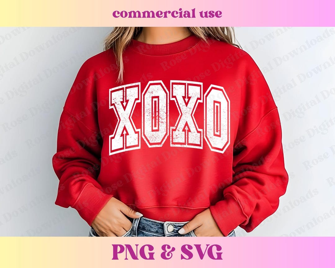 XOXO SVG PNG | Distressed Retro Lover Valentine | Vintage Sublimation ...