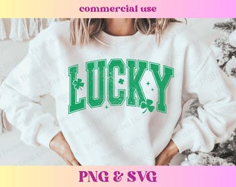 Lucky Shamrock SVG PNG | Distressed St. Patrick's Day shirt | Trending Grunge Vintage Clover Sublimation t-shirt design | Four Leaf Clover