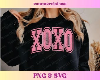 XOXO SVG PNG | Distressed Retro Lover Valentine | Vintage Sublimation File shirt design, Retro vintage Valentine's Day T-shirt Grunge Love