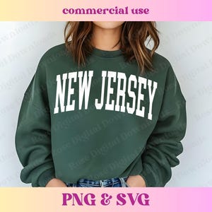 New Jersey PNG SVG | Trendy state shirt design | Retro Vintage T-shirt Sublimation, Hometown gift, Trending Varsity NJ state digital