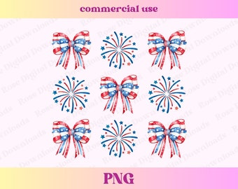 Americana PNG | Coquette 4th Of July | America png | American Bow Png | Country Fourth Of July PNG | Coquette cowgirl bows Sublimation File