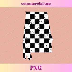 Checkered Alabama PNG | Trendy state shirt design | Distressed Retro Vintage Tshirt Sublimation | Hometown gift, Trending checkerboard AL