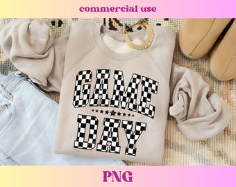 Checkered Game Day PNG | Trendy distressed varsity school spirit grad shirt | High school mascot sublimation retro football gift T-shirt