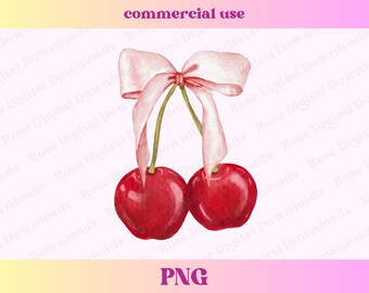 Trendy Coquette Cherry png | Soft Girl Era png | Pink Ribbon Bow Aesthetic | Social Club shirt design | Pink bow Girly Sublimation File