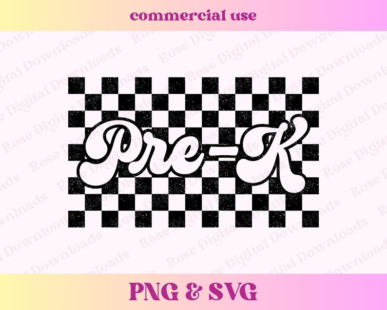 Checkered Pre-k PNG SVG | Vintage Kindergarten Teacher Shirt Gift ...