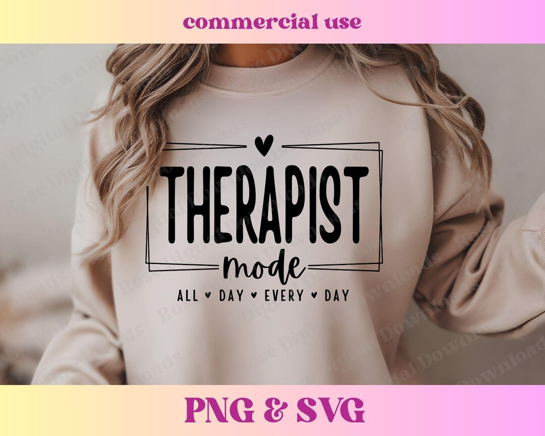 Therapist Mode PNG SVG | Retro Vintage Heart Therapy Shirt Gift ...