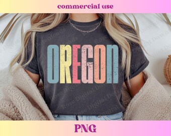 Pastel Oregon PNG | Trendy state shirt design | Retro Vintage T-shirt Sublimation, Hometown gift, Trending Varsity OR state digital PNG