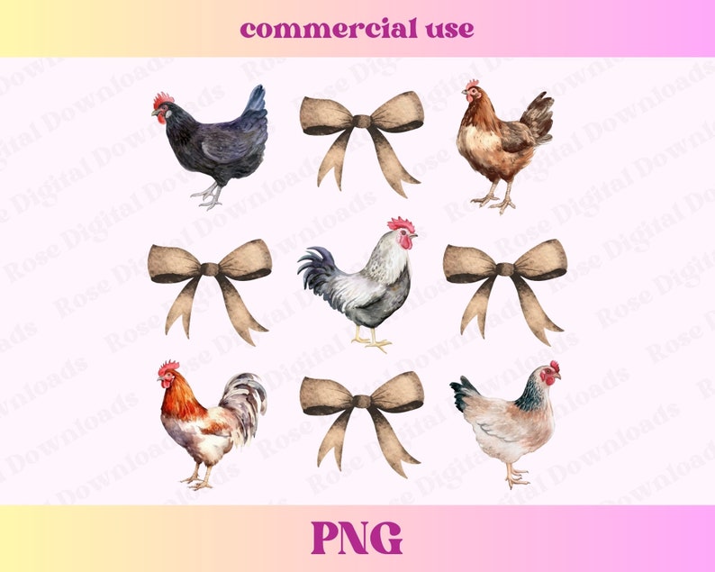 Trendy Coquette Chicken png | Soft Girl Era png | Country Bow Aesthetic | Social Club shirt design | Cute Hen Rooster bow sublimation File image 1