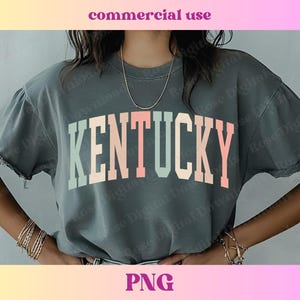 Pastel Kentucky PNG | Trendy state shirt design | Retro Vintage T-shirt Sublimation, Hometown gift, Trending Varsity KY state digital PNG