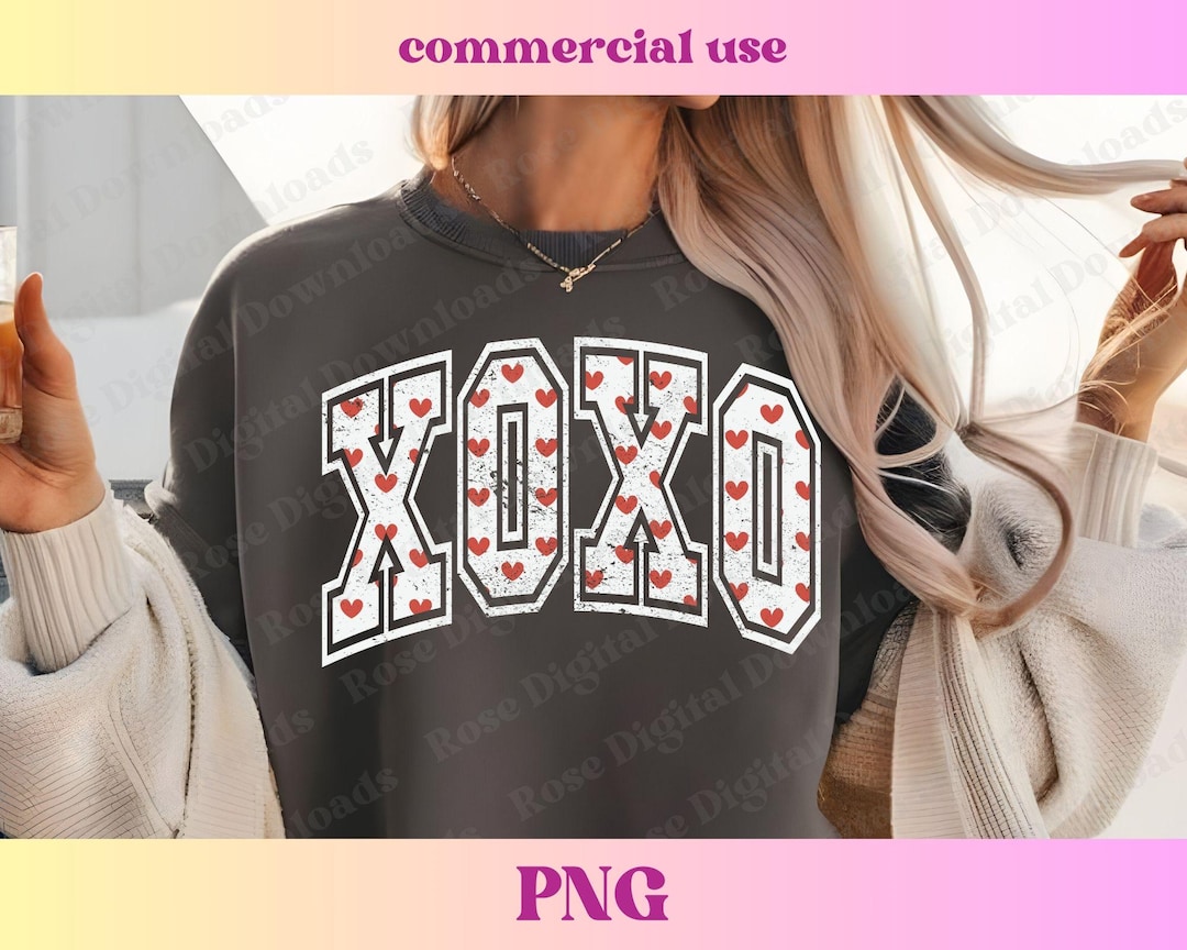 Heart XOXO PNG | Distressed Retro Lover Valentine | Vintage Sublimation ...
