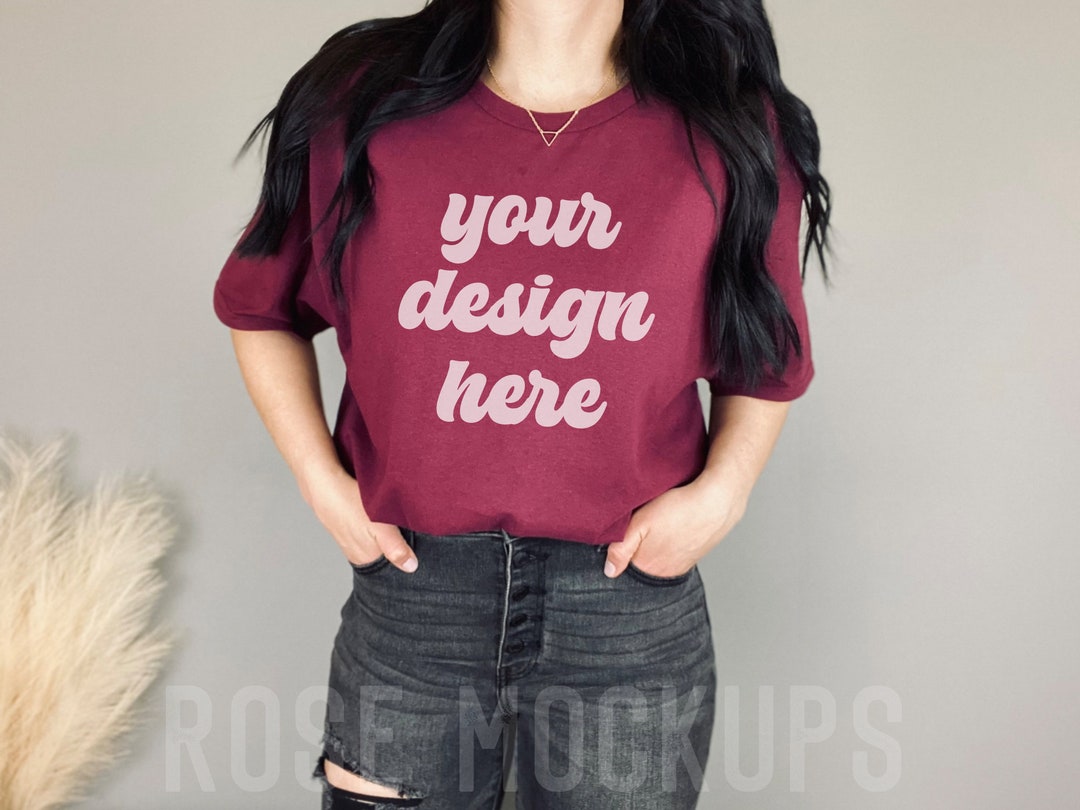 Gildan 5000 Maroon Mockup Gildan Shirt T-shirt Mockup - Etsy