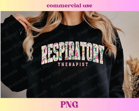 Respiratory Therapy PNG | Healthcare floral shirt design | Distressed Varsity RT T-shirt Sublimation | Respiratory Therapist student gift