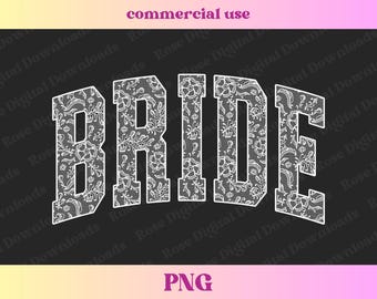 Lace Bride PNG | Floral Lace shirt design | Varsity Bridal T-shirt Sublimation | Trending Wedding gift | Bride flowers lacey sweatshirt PNG
