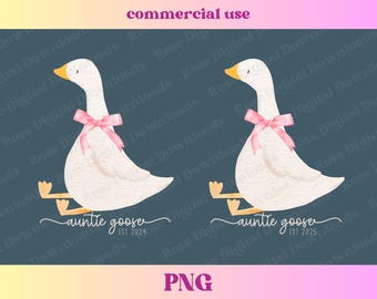 Auntie Goose PNG | New Aunt est 2024 2025 | New Mom Shirt gift | Mother's Day Gift | Newborn Auntie Sublimation file | Aunt Digital Download