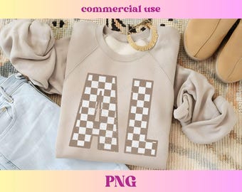 Distressed Checkered Alabama PNG | Trendy state shirt design | Retro Vintage T-shirt Sublimation | Hometown gift | Checkerboard AL design