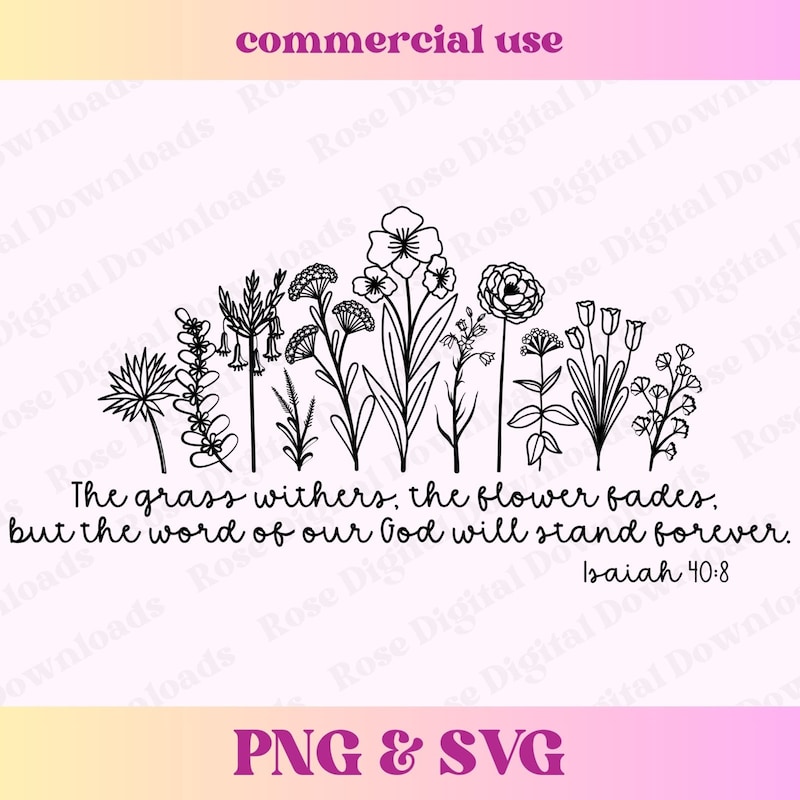 Bible Verse Flowers Png - Etsy