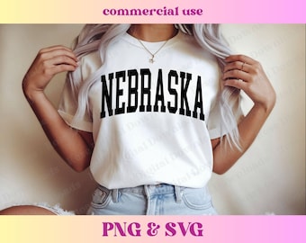 Nebraska PNG SVG | Trendy state shirt design | Retro Vintage T-shirt Sublimation | Hometown gift | Trending Varsity NE state digital