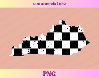 Checkered Kentucky PNG | Trendy state shirt design | Distressed Retro Vintage Tshirt Sublimation | Hometown gift, Trending checkerboard KY
