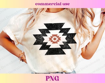Trendy Distressed Aztec PNG | Orange western cowgirl | Vintage Shirt Design, Cute rodeo t-shirt Tribal Southwestern Sublimation Digital File