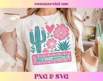 Made For More Efesierbrevet 2:10 SVG PNG | Vintage kristen tro religiös skjorta design blommig retro sublimering T-shirt boho sublimering present