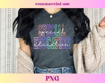 Special Education PNG | Trending Teacher shirt design | Varsity Colorful Occupations T-shirt Sublimation | School Counselor Coordinator gift