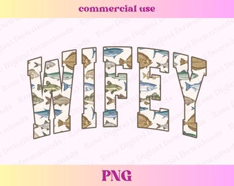 Camiseta PNG "Fish Wifey" / Camiseta de estilo western vintage desgastada, regalo ideal / Camiseta "Fish Wife" con diseño gráfico para viajes de pesca.